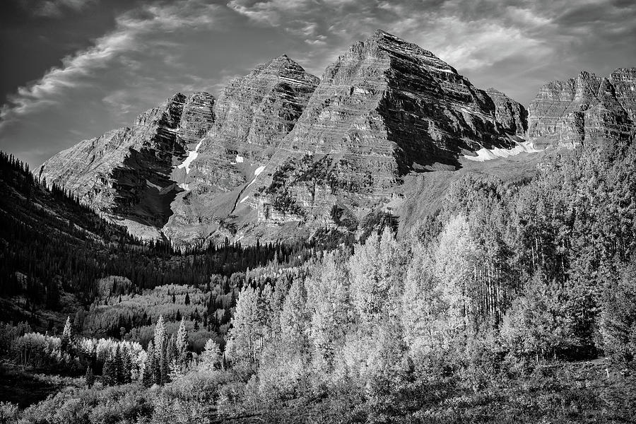 Autumn at Maroon Bells Black and White Photograph by Rick Berk | Fine ...