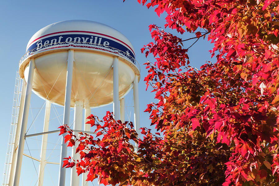 Autumn At The Bentonville Water Tower Photograph by Gregory Ballos