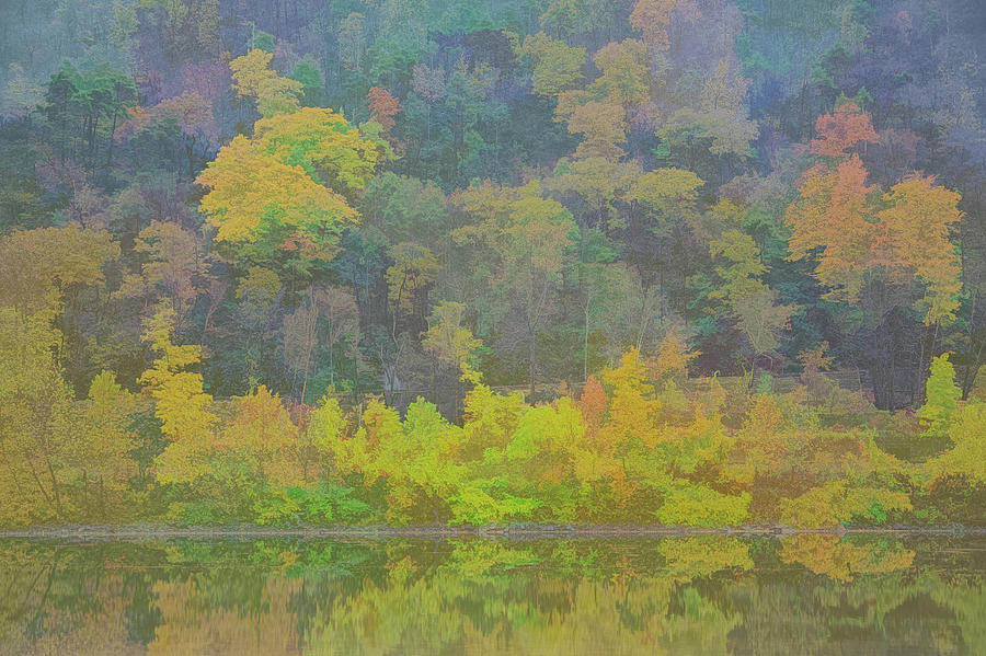 Autumn at the Delaware Water Gap - Water Colors Photograph by Alan Goldberg
