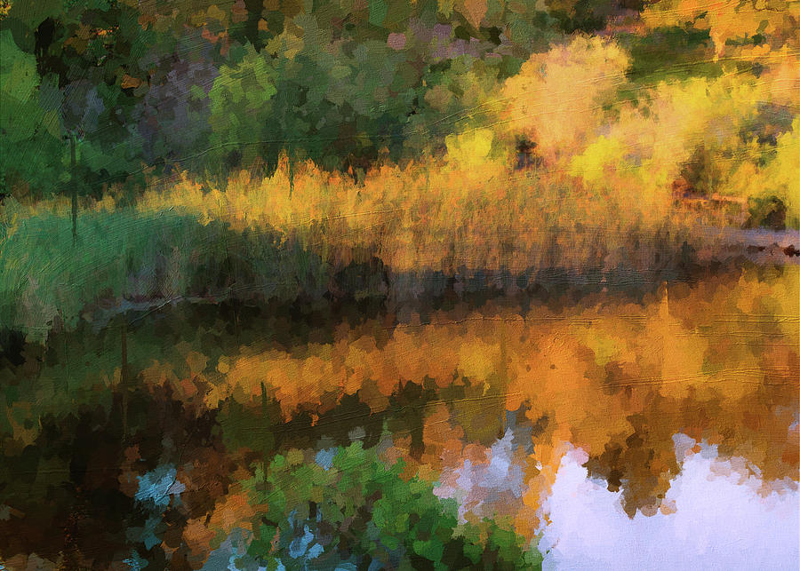 Autumn at the Lake with Reflections Photograph by Alison Frank