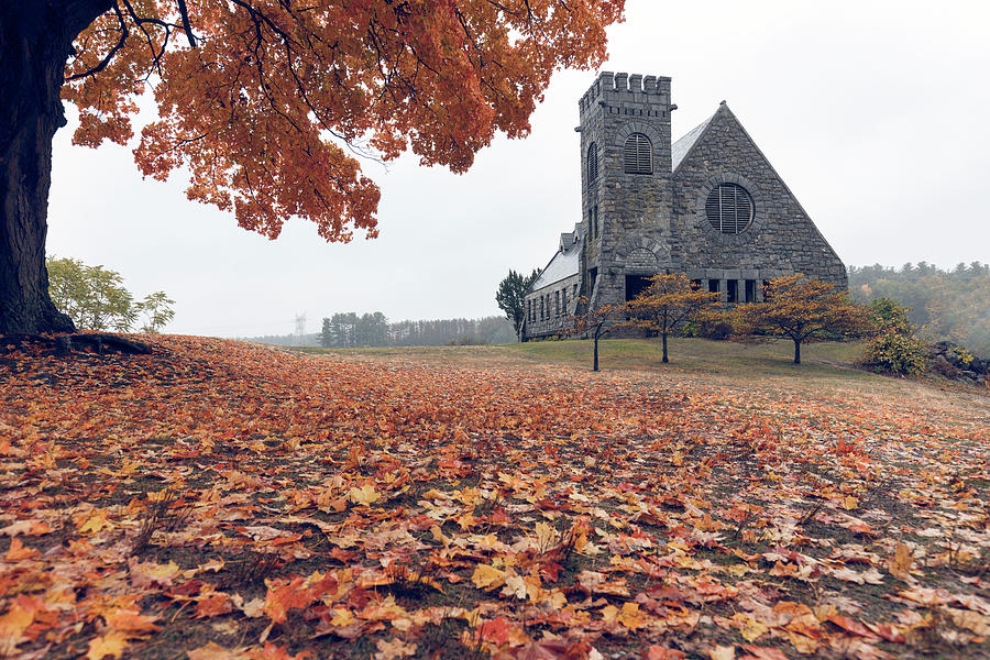 Autumn at the Old Stone Church Photograph by Brian Hale