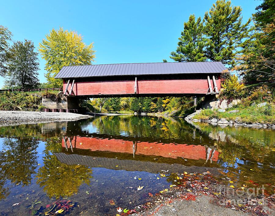 Autumn at the River Road Covered Bridge Photograph by Steve Brown