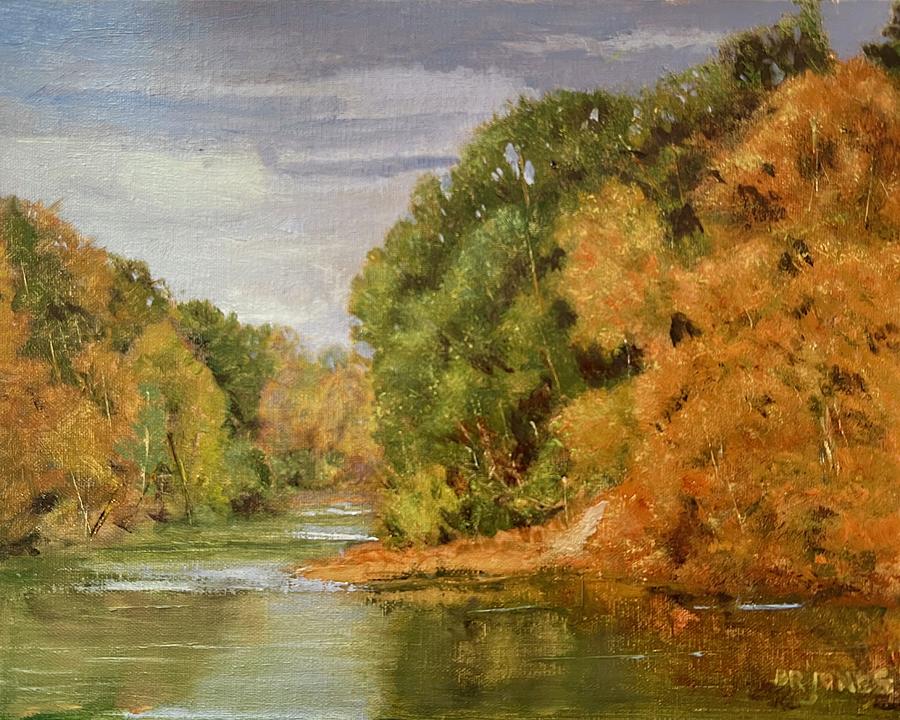 Autumn at the Spillway Painting by Barry Jones