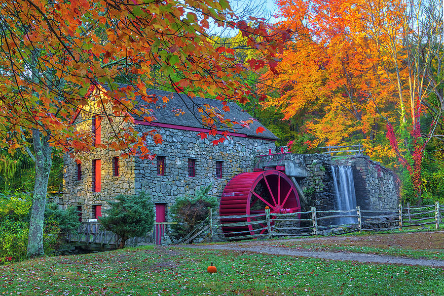 Autumn at the Wayside Inn Grist Mill Photograph by Juergen Roth