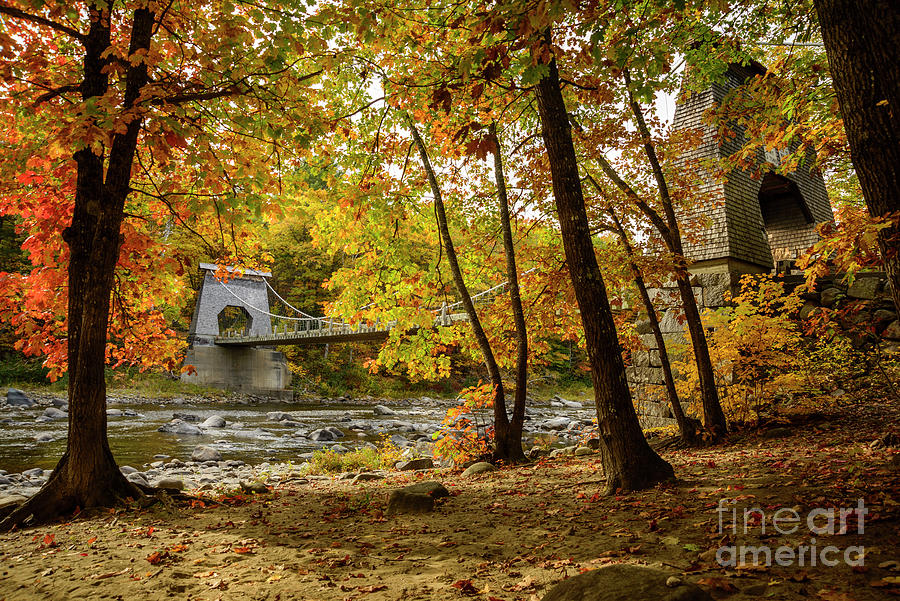 Autumn at the Wire Bridge Photograph by Alana Ranney