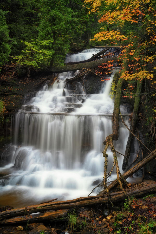 Autumn at Wagner Falls in Michigan's Upper Peninsula. Photograph by ...