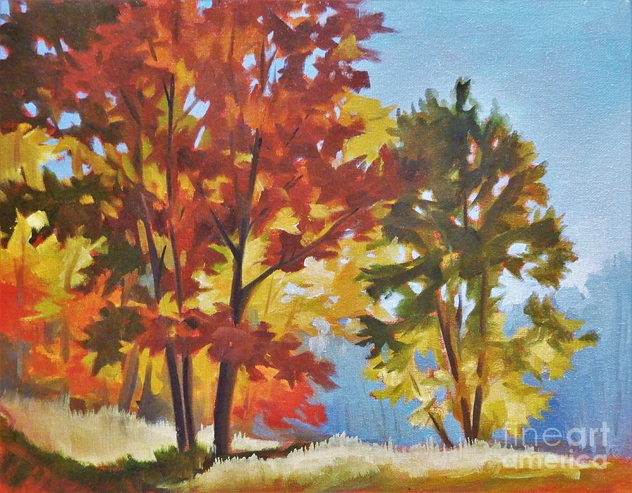 Autumn Backdrop Painting by K M Pawelec