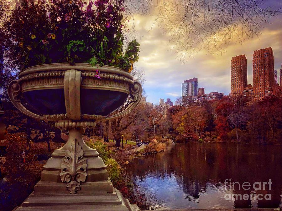 Autumn Begins - Central Park Bow Bridge Photograph by Miriam Danar