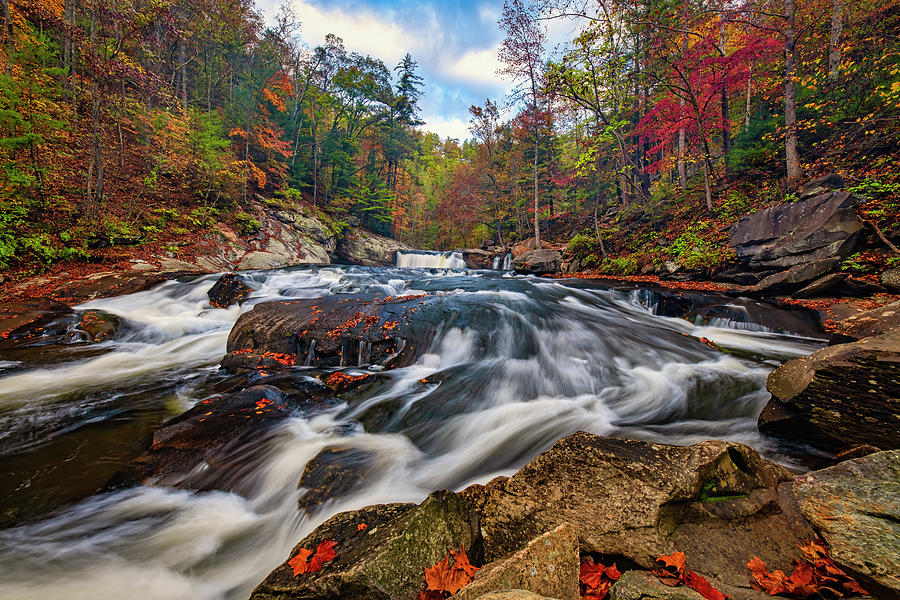 Autumn below Baby Falls Photograph by Andy Crawford
