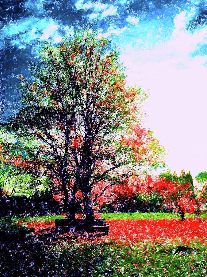Autumn bench Digital Art by Chris Bee