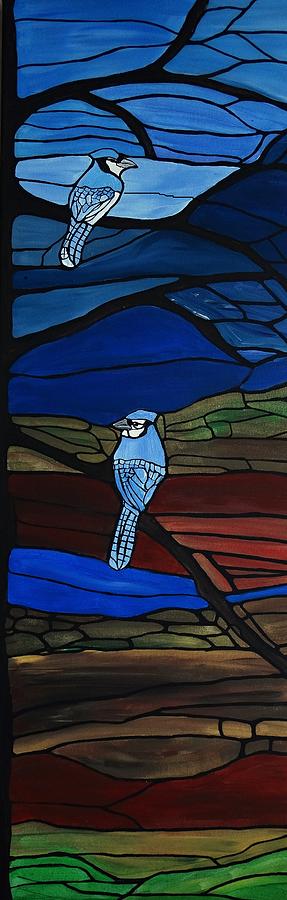 Autumn Blue Jays Painting