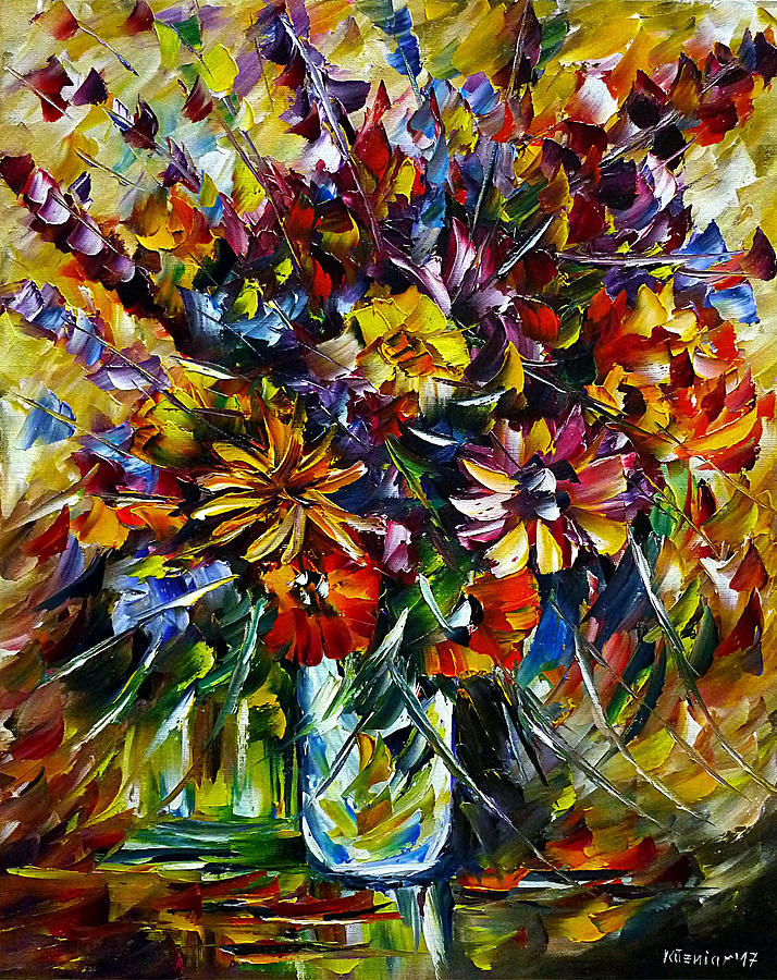 Autumn Bouquet Painting by Mirek Kuzniar