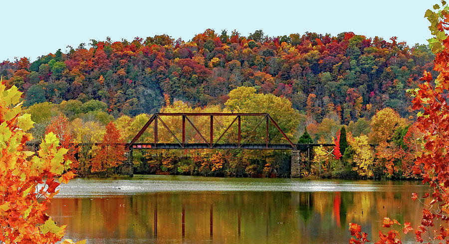 Autumn Bridge Photograph by Gina Fitzhugh