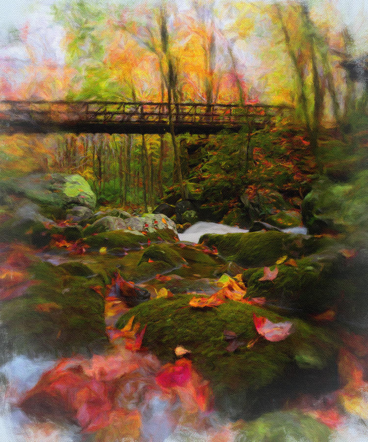 Autumn Bridge Digital Art by Judi Hall