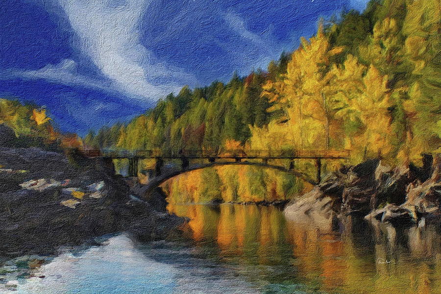 Autumn Bridge Digital Art by Russ Harris