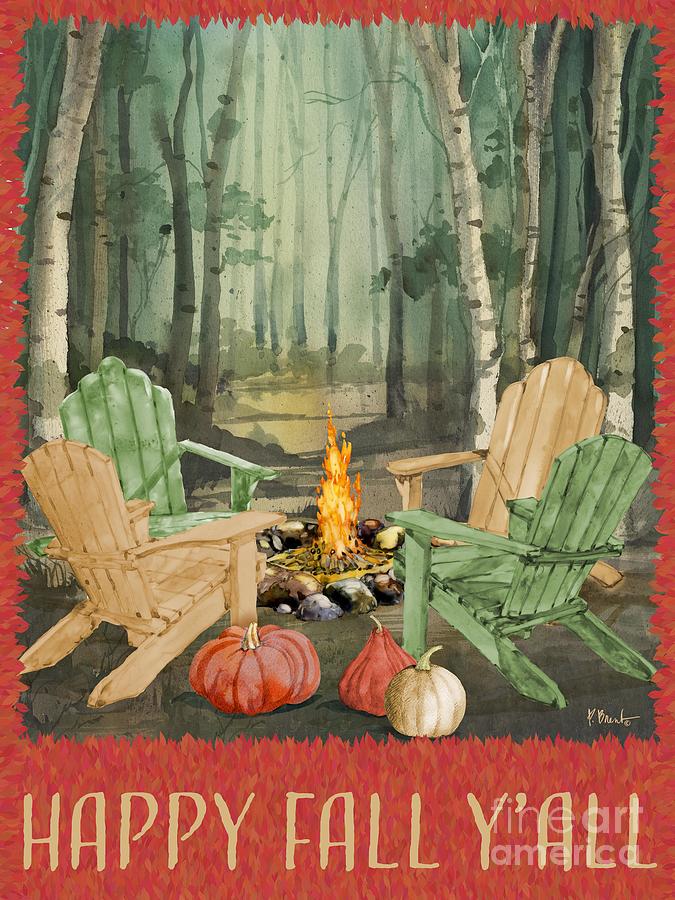 Fall Painting - Autumn Campfire Vertical I by Paul Brent