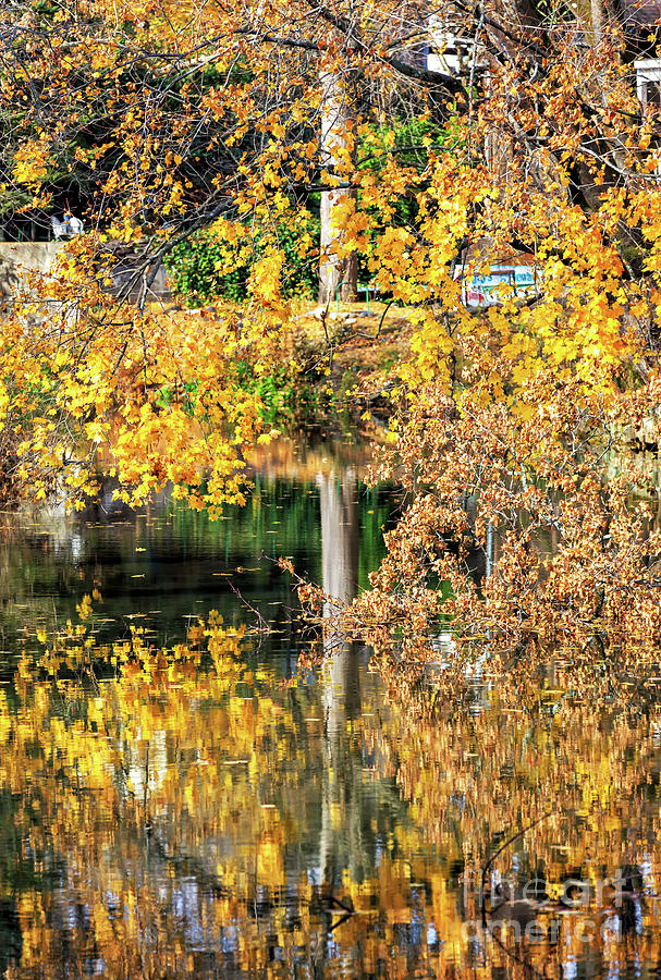 Autumn Canal Reflections in New Hope Photograph by John Rizzuto