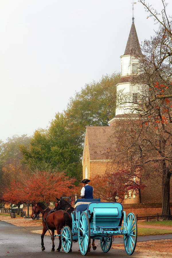 Autumn Carriage Ride - Colonial Williamsburg Photograph by Susan Rissi Tregoning
