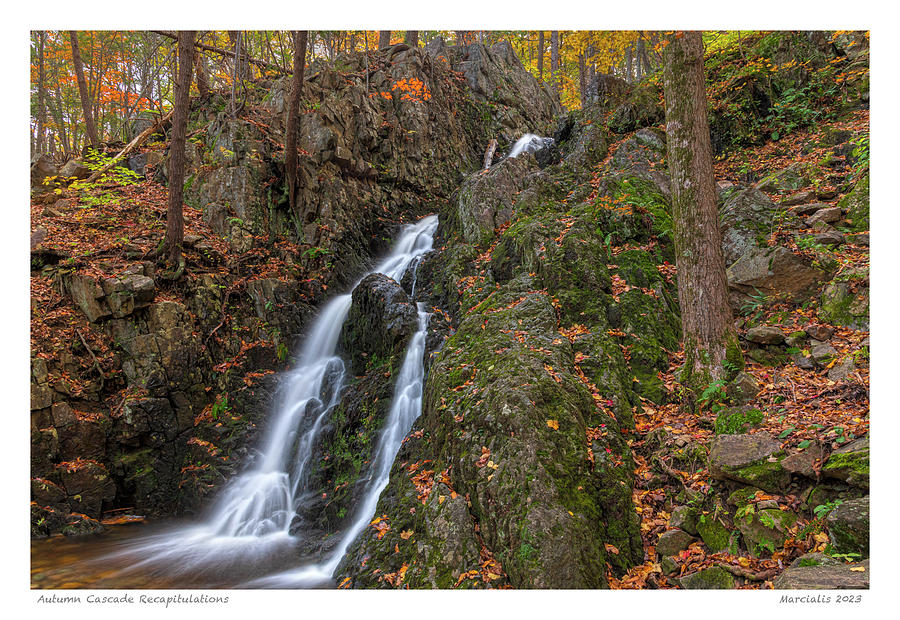 Waterfall Photograph - Autumn Cascade Recapitulations The Signature Series by Angelo Marcialis