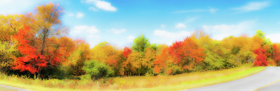 Autumn Colorful Trees in Doughton Panorama fx 1122 Photograph by Dan Carmichael