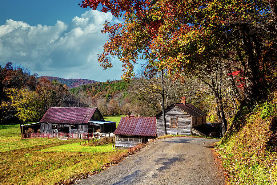 Autumn Colors at the Barns Photograph by Debra and Dave Vanderlaan