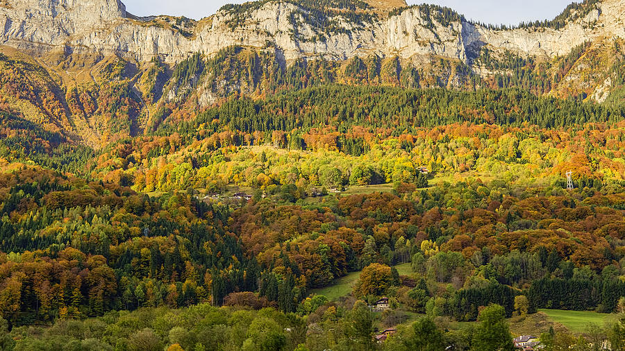 Autumn Colors In French Alps, Haute-Savoie Photograph by Dhwee