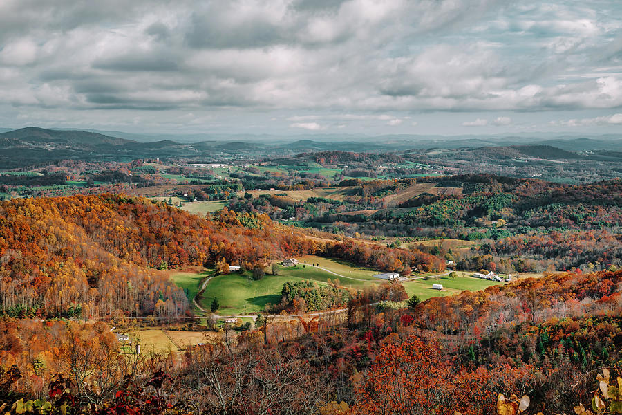 Autumn Countryside from the Air Bellows Overlook Photograph by Bella B ...