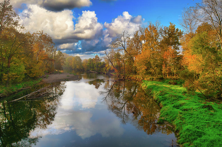 Autumn Creek Reflects Photograph by Randall Branham