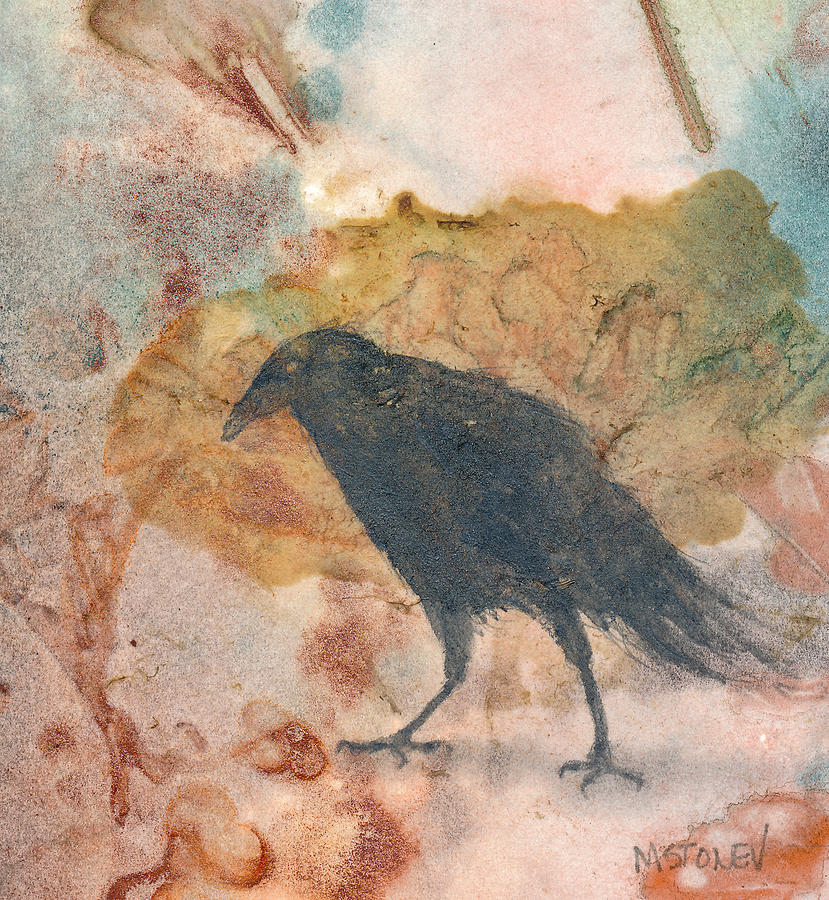Autumn Crow Painting by Marie Stone