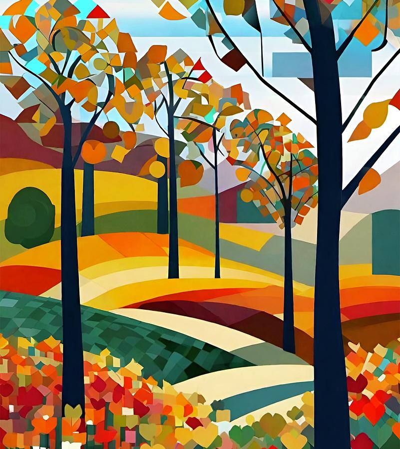 Autumn Cubism IV Digital Art by Bonnie Bruno - Fine Art America