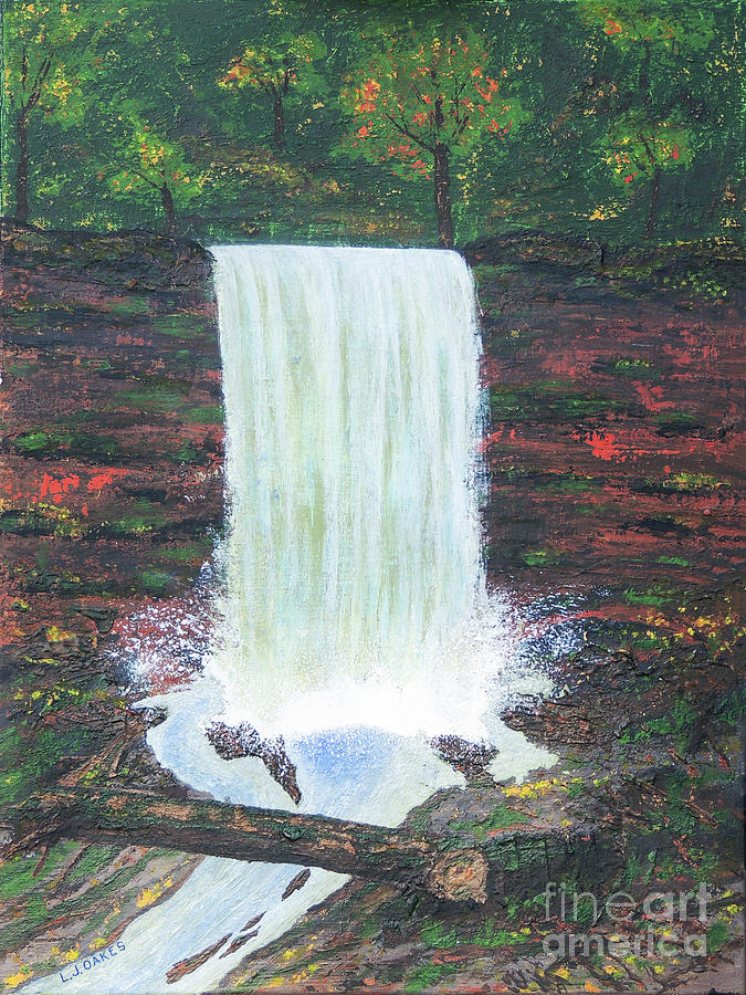 Autumn Cucumber Falls Painting by L J Oakes