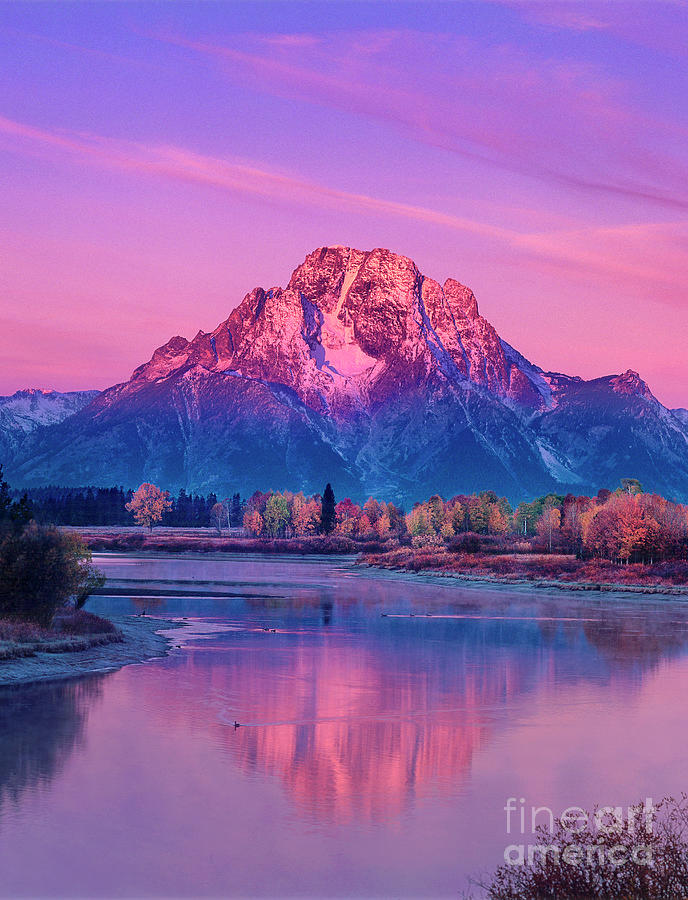 Autumn Dawn Oxbow Bend Grand Tetons National Park Photograph by Dave Welling