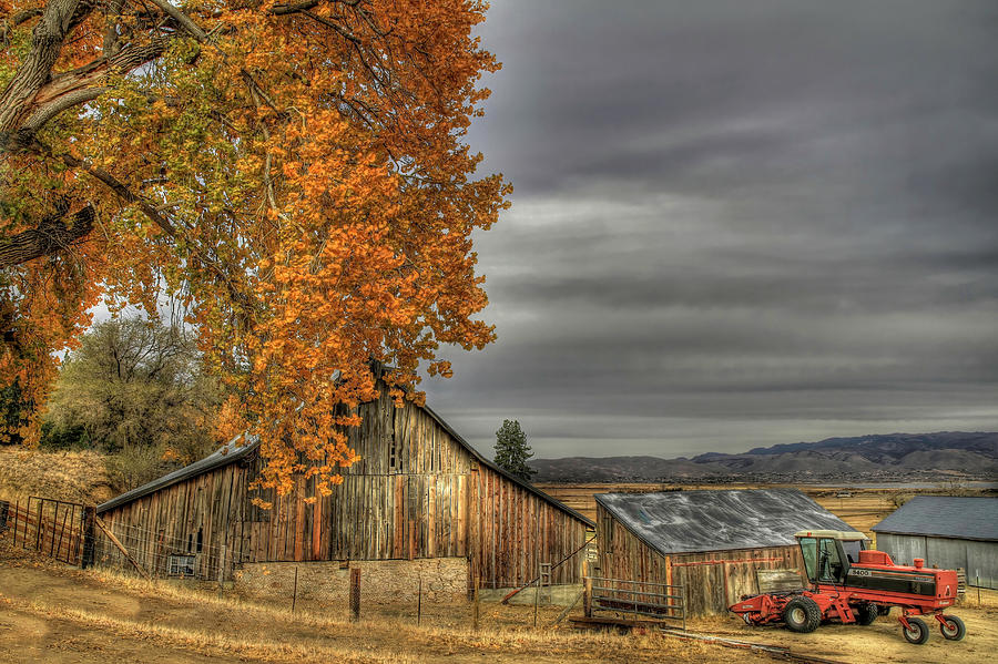Barn Photograph - Autumn Day on the Farm by Donna Kennedy