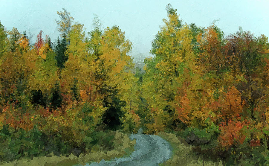 Autumn Dirt Road Painting Painting by Dan Sproul