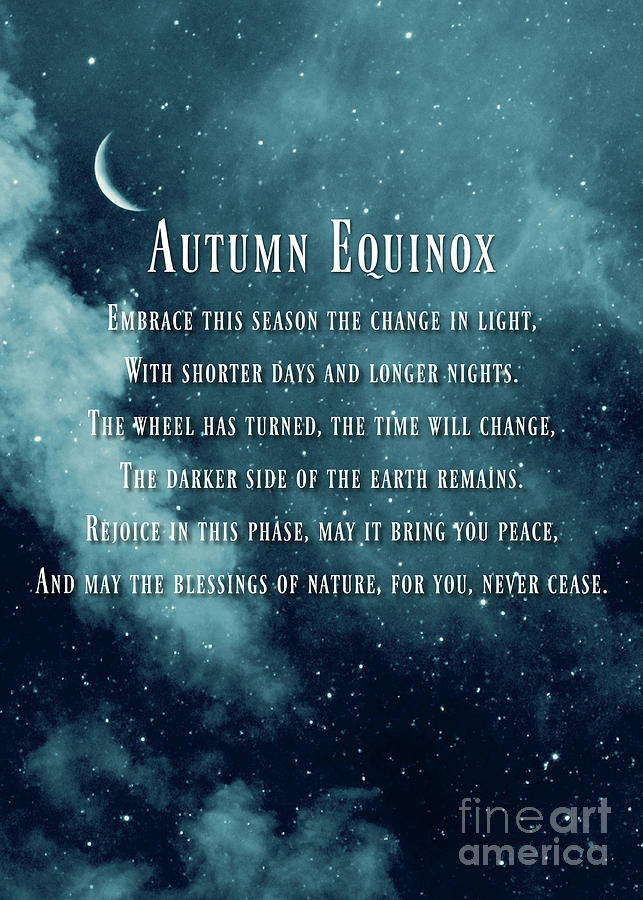 Autumn Equinox Seasonal Mabon Blessings with Moon Photograph by Stephanie Laird