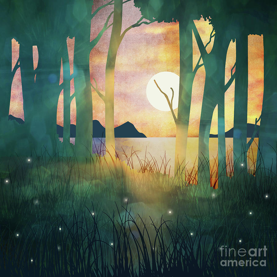 Nature Digital Art - Autumn Evening by Spacefrog Designs