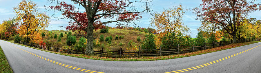 Autumn fall colors Blue Ridge Parkway panorama 1112 Photograph by Dan Carmichael