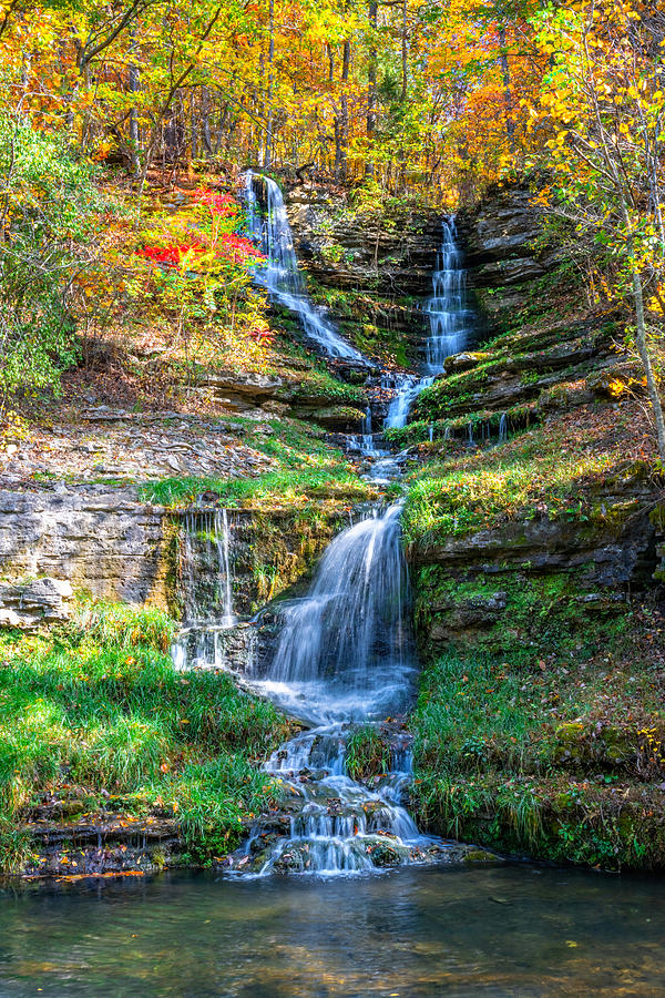 Autumn Falls in the Ozarks Photograph by Lynn Bauer