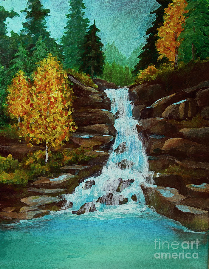 Autumn Falls Painting by Jeanette French