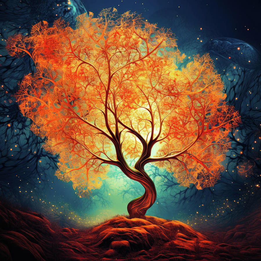 Autumn Fantasy Tree 01 Digital Art by Matthias Hauser