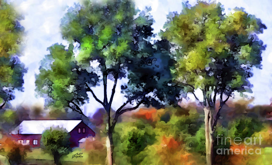 Autumn Farm Painting by CAC Graphics