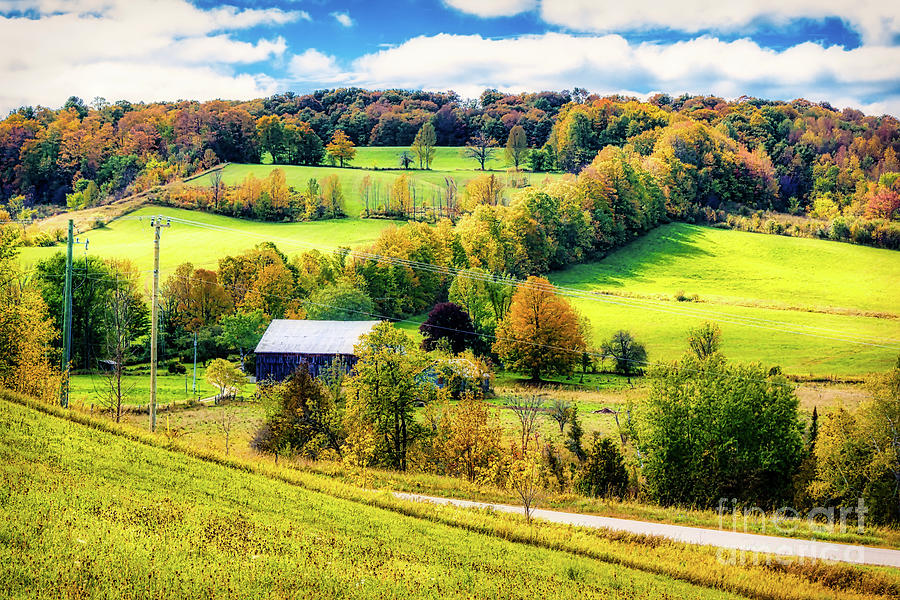 Landscape Photograph - Autumn Farm Fall Scene 1 by Robert Alsop