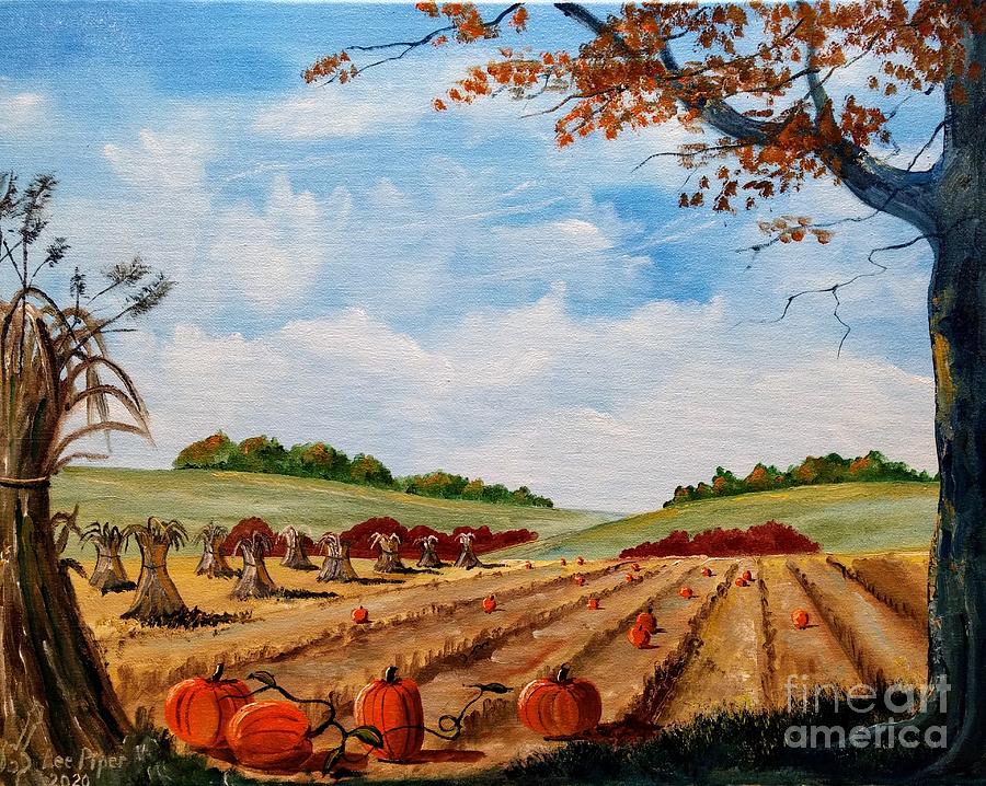 Autumn Farm Harvest Painting by Lee Piper