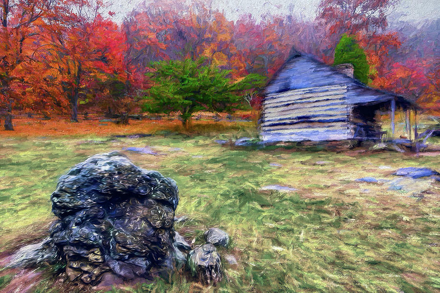 Autumn Farm House ap Painting by Dan Carmichael