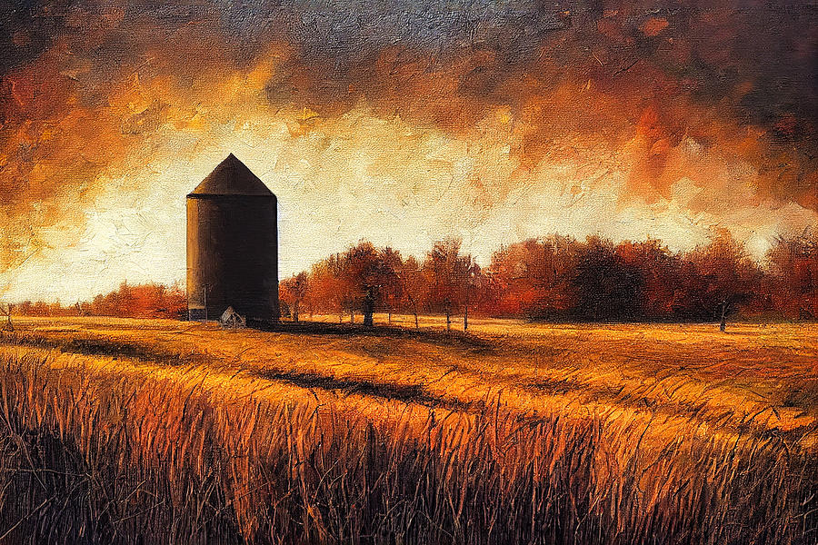 Autumn Farmhouse Silo Digital Art by Craig Boehman