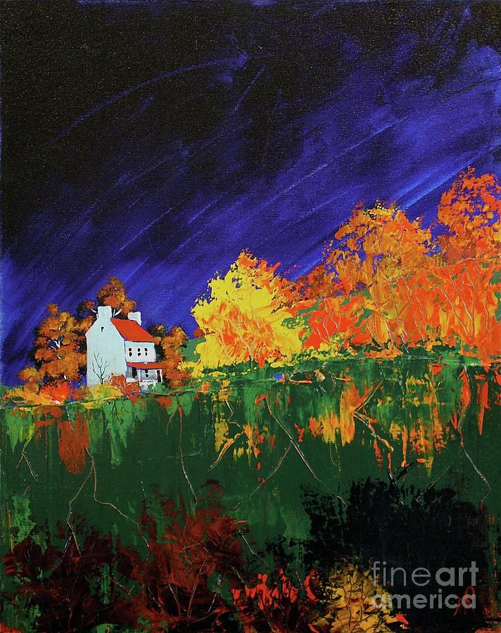 Autumn FArmhouse Painting by William Renzulli