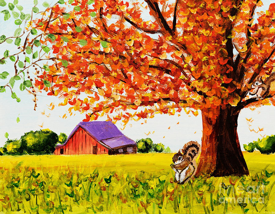 Autumn Farmland Painting by Art by Danielle
