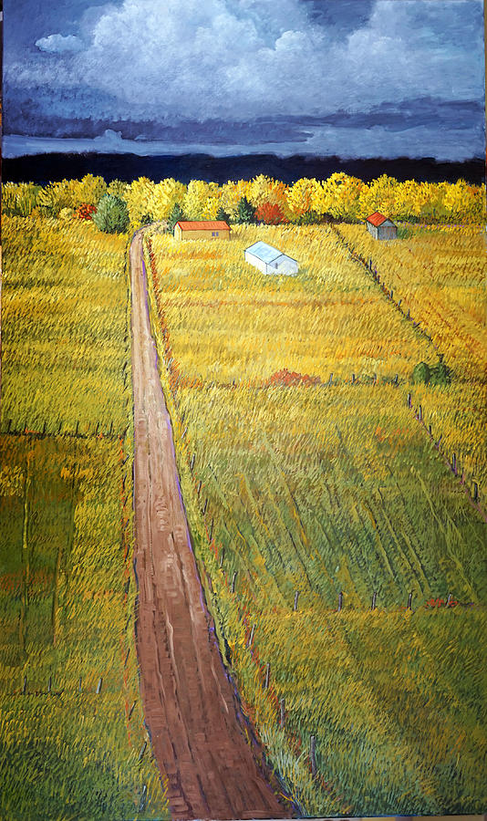 Autumn Fields of Taos Painting by Donna Clair