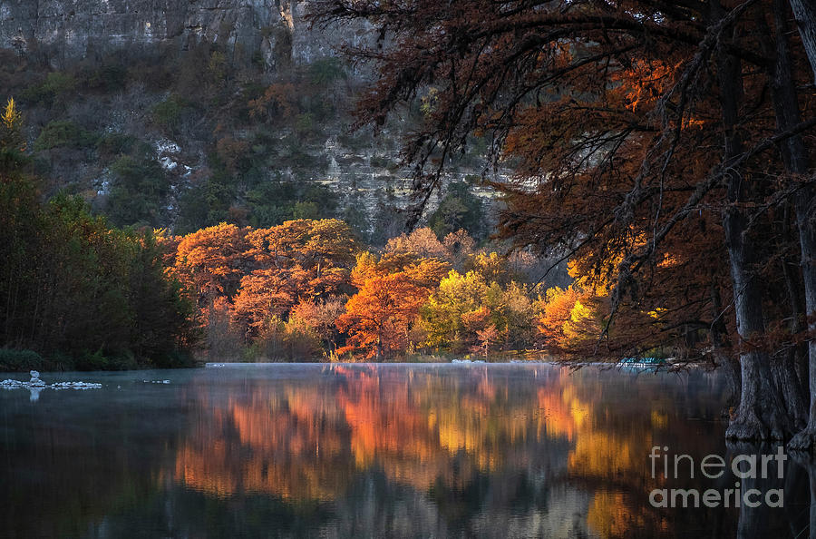 Concan Photograph - Autumn Fire on the Frio by Kanokwalee Pusitanun Concan Photograph - Autumn Fire on the Frio by Kanokwalee Pusitanun