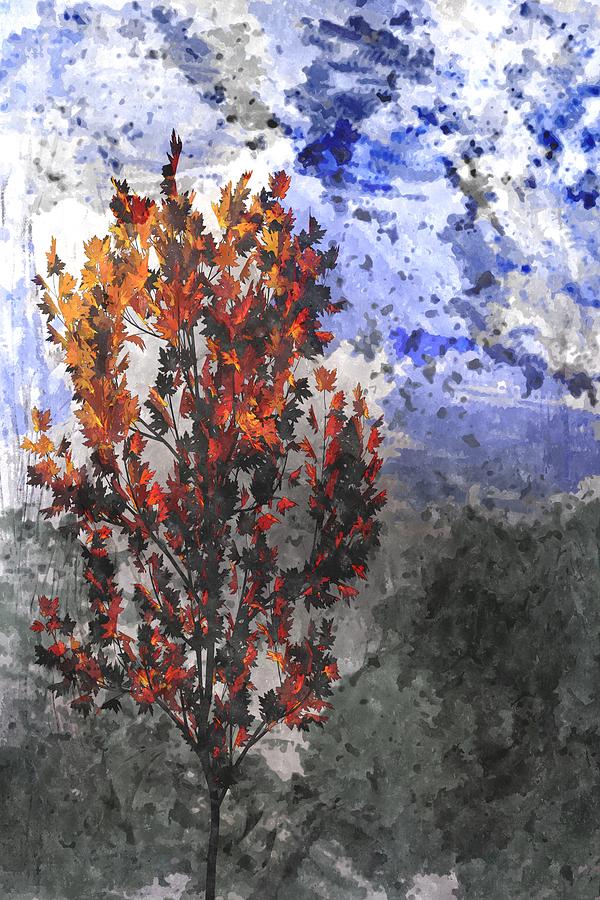 Autumn Flame In The Breeze Abstract Painting by David Dehner